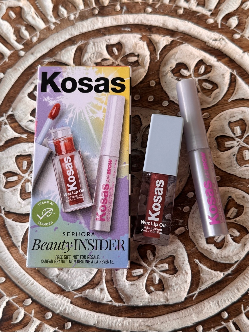 Kosas Mini Wet Lip Oil & Air Brow Clear Gel Duo Sephora Beauty Insider New